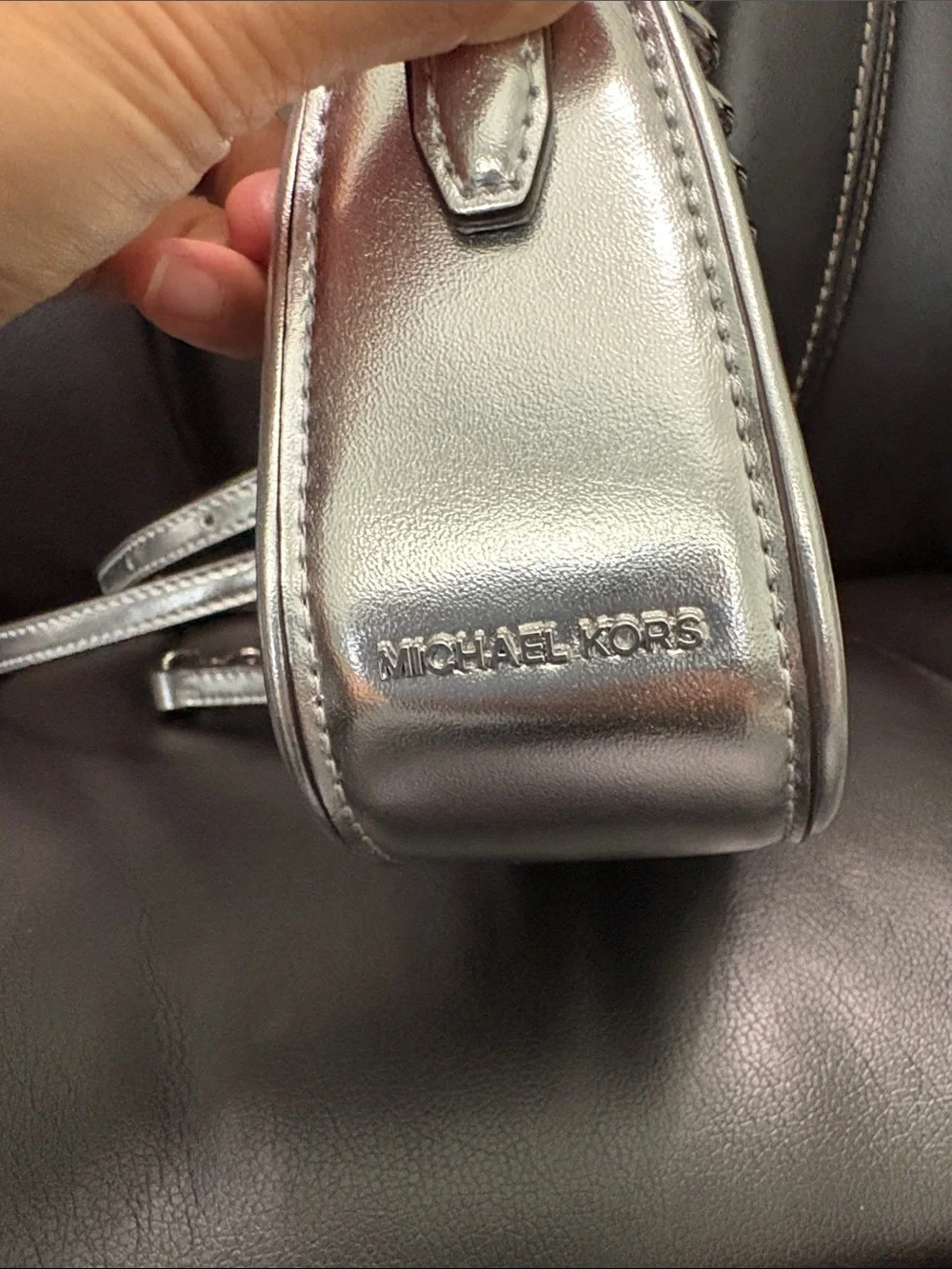 Michael Kors Women’s Silver Rhinestone Chain Crossbody Bag